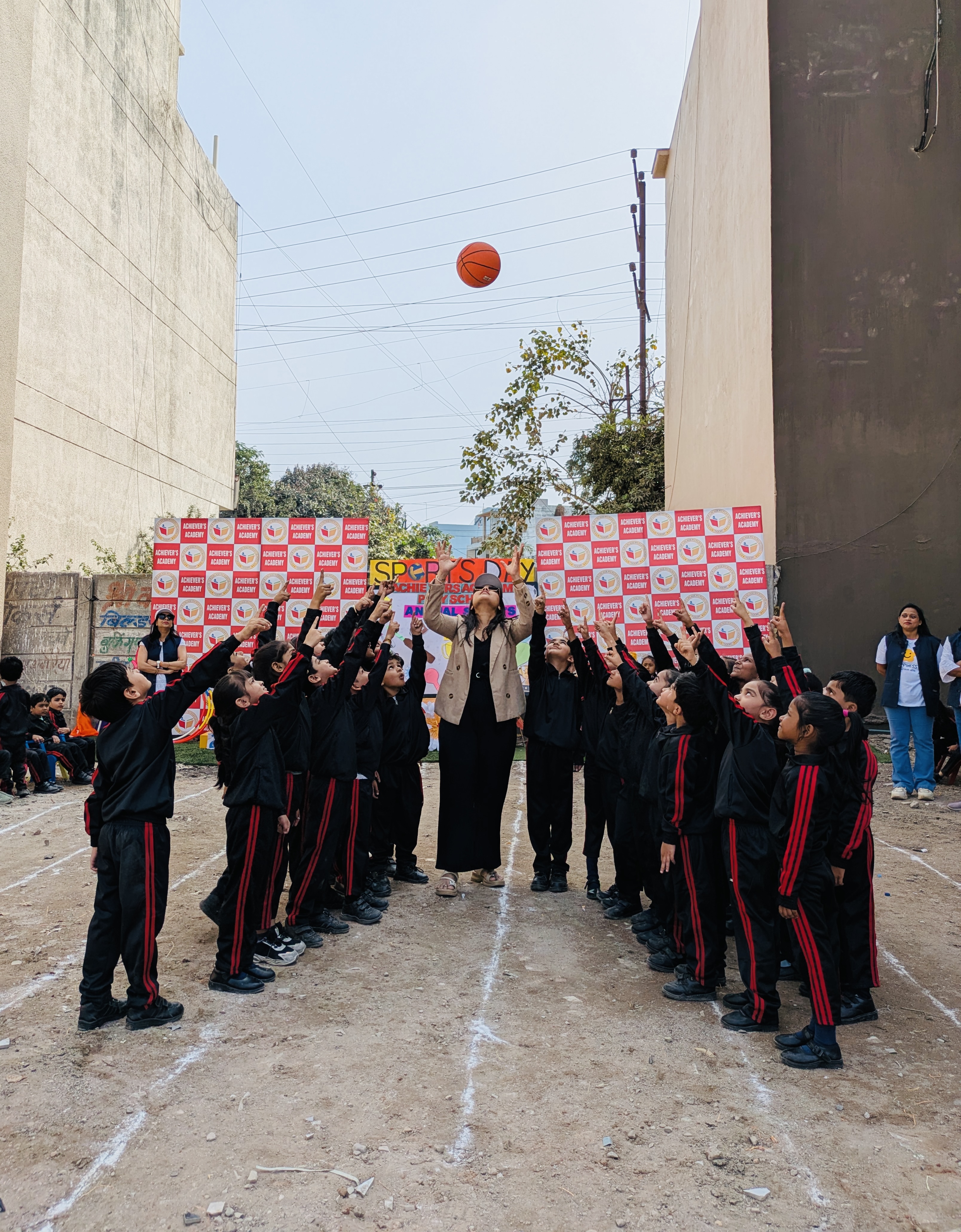 Annual Sports Day Games - Students playing basketball
